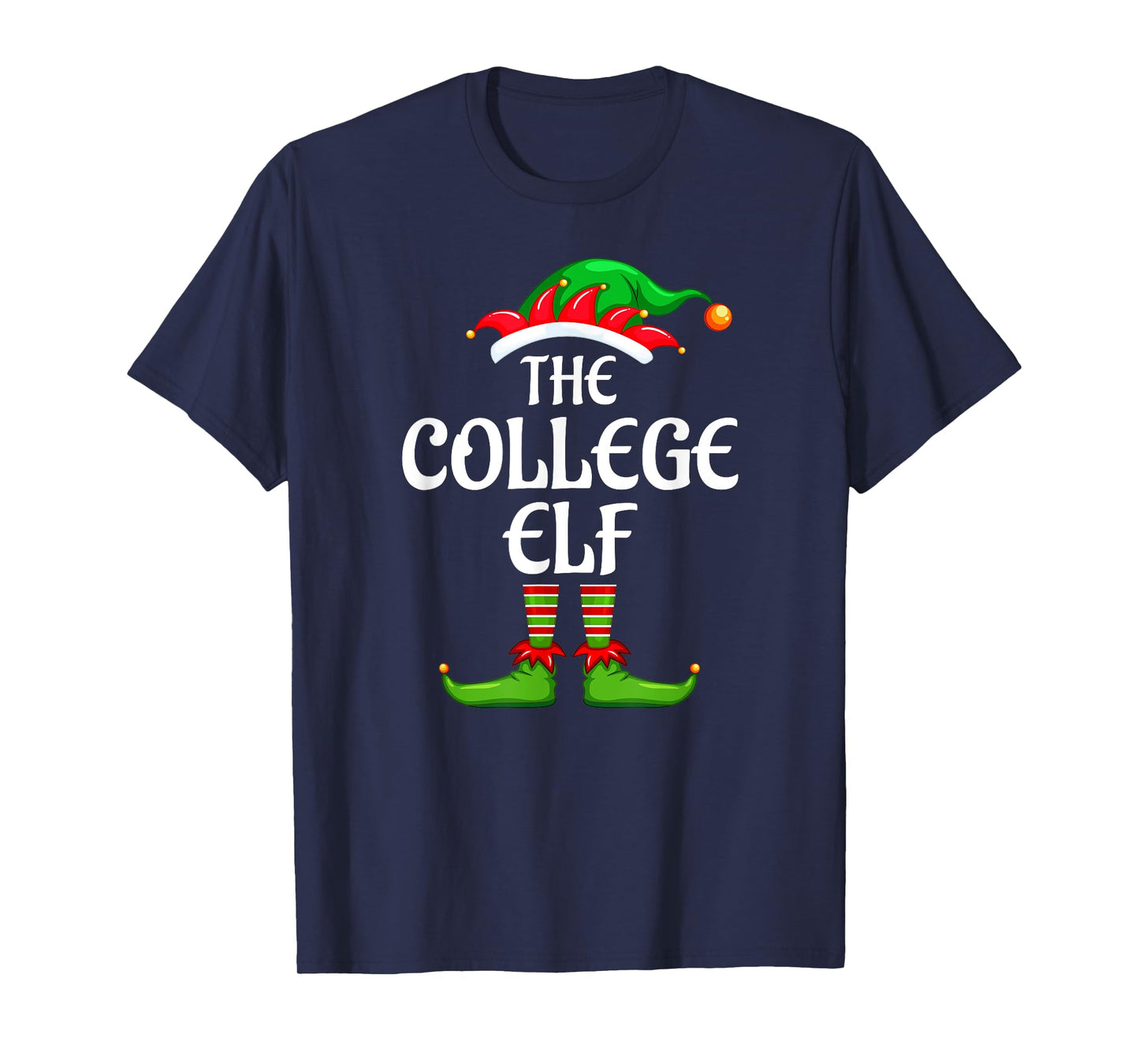 College Elf Matching Family Group Christmas Party T-Shirt