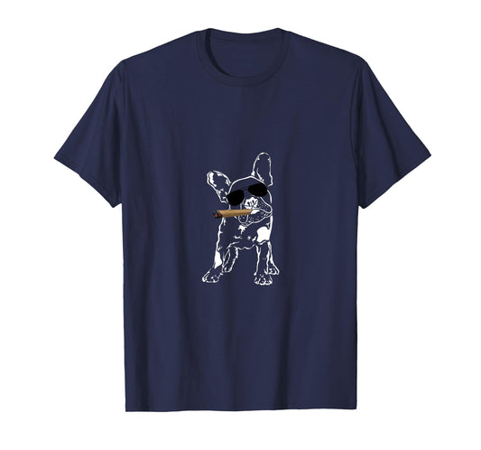 Cigars And French Bulldog T Shirt Gift Idea Cigar Dog Lover T-Shirt