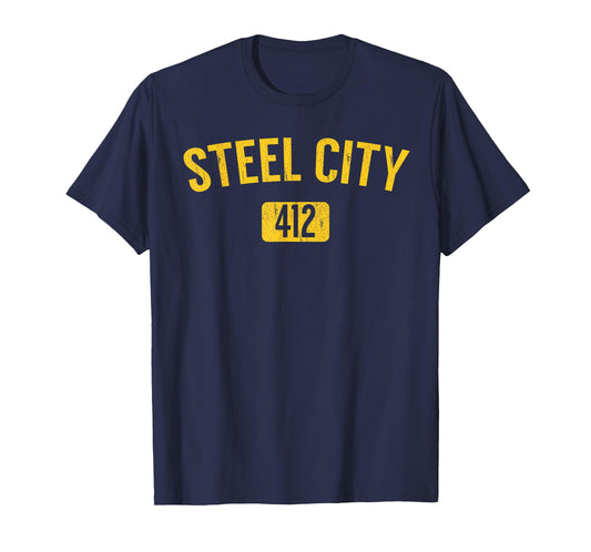 Pittsburgh Pennsylvania Steel City Black and Gold T Shirt T-Shirt