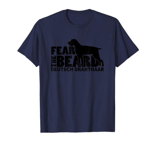 Dog Lover T-Shirts by Traciwithani - Fear the Beard Deutsch Drahthaar Unisex Adults Grey T-Shirt