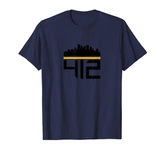 Pittsburgh Skyline 412 Design Men Women T-Shirt