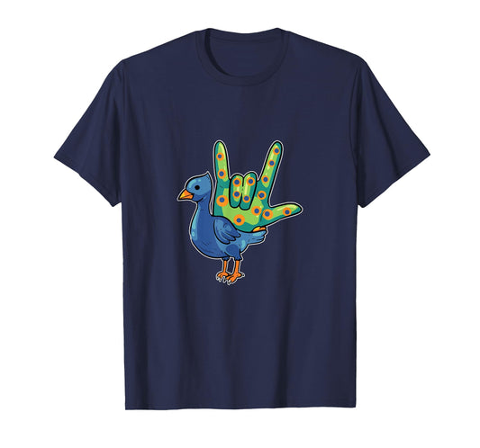 Asl Ily Shirt American Sign Language bird I love You Gift T-Shirt