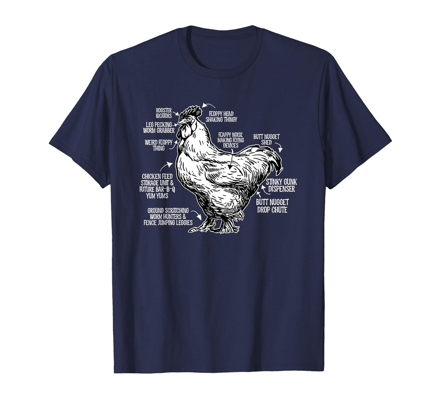 Chicken Anatomy Art Funny Farm Chicken Coop T-Shirt