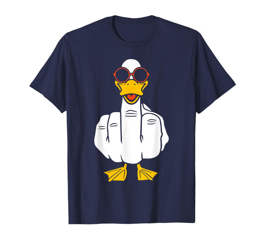 Middle Finger Funny Duck Inappropriate Rude Antisocial T-Shirt