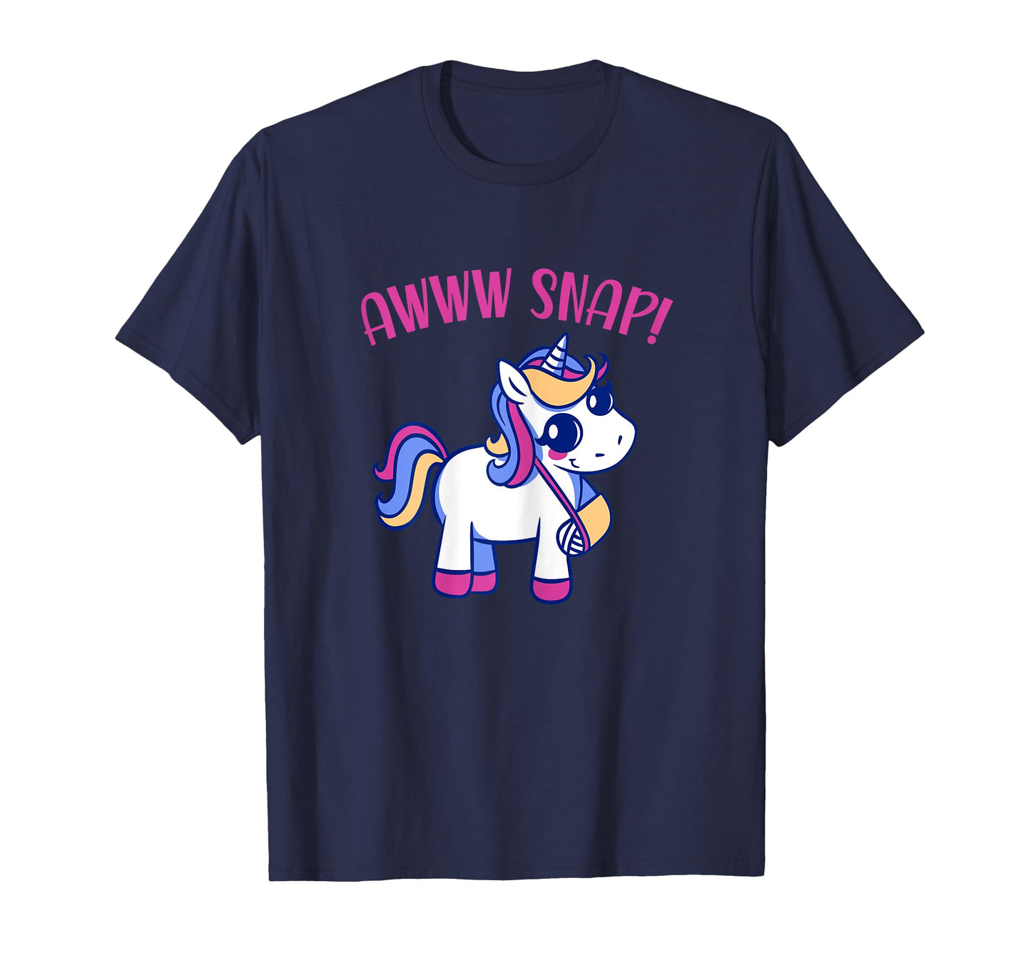 Unicorn Broken Arm Awww Snap for Girls T-Shirt