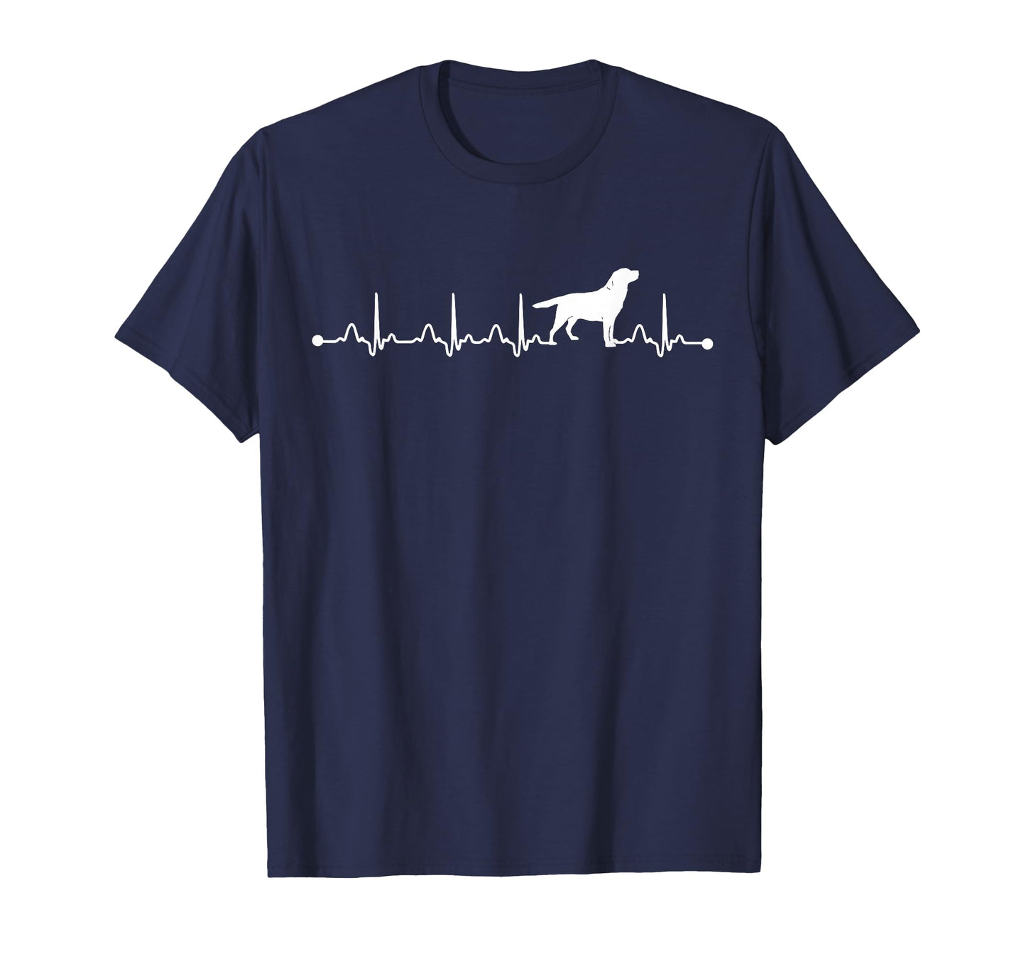 Labrador Retriever Heartbeat ECG Funny Dog Mom Men Women Girls Kids T-Shirt