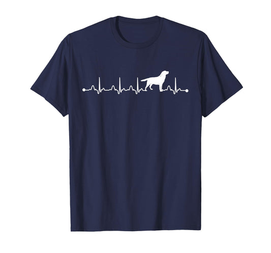 Labrador Retriever Heartbeat ECG Funny Dog Mom Men Women Girls Kids T-Shirt
