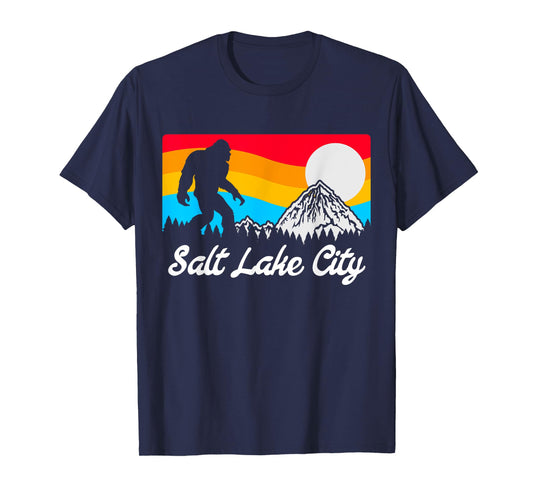 Salt Lake City Utah Vintage Bigfoot Souvenir Design T-Shirt