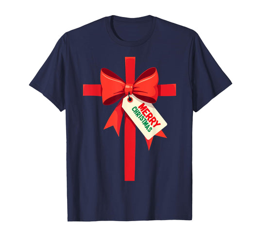 Funny Christmas Bow Xmas Present Costume Merry Christmas T-Shirt