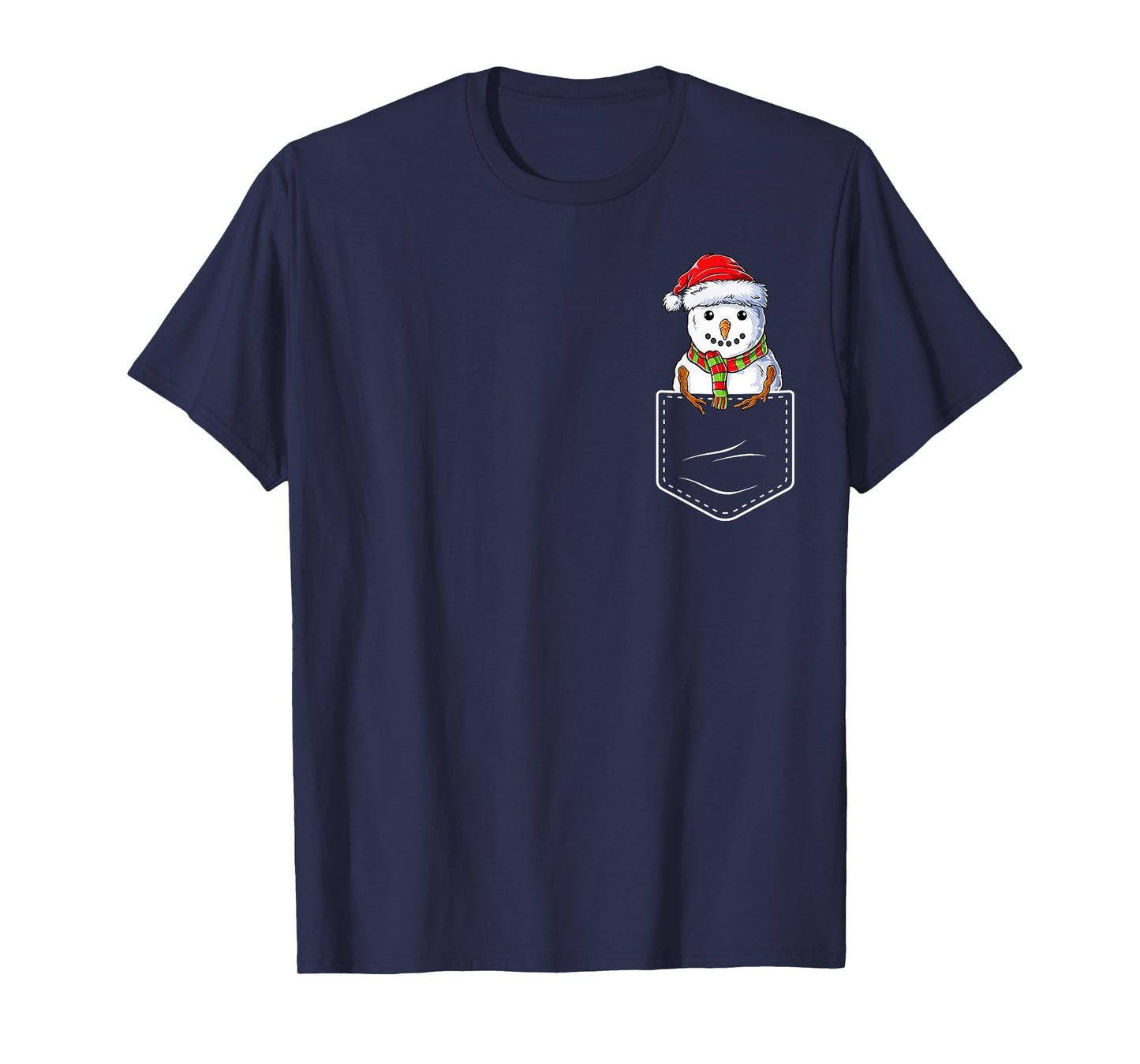 Funny Snowman In Pocket Christmas Kids Boys Girls Xmas T-Shirt