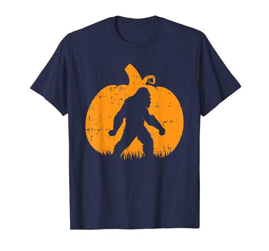 Bigfoot Pumpkin Halloween Costume Sasquatch Men Women Kids T-Shirt