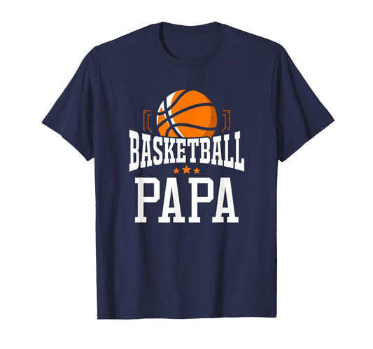 Basketball Papa Team Sports Fan T-Shirt