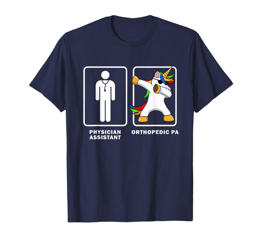 Physician Assistant Orthopedic PA Dabbing Unicorn Funny Dab T-Shirt