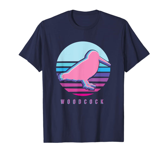American Woodcock Bird Retro Vaporwave Unique Birding Gift T-Shirt