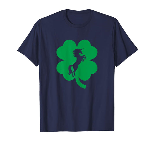 Unicorn Shamrock Four Leaf Clover St Patricks Day T-Shirt