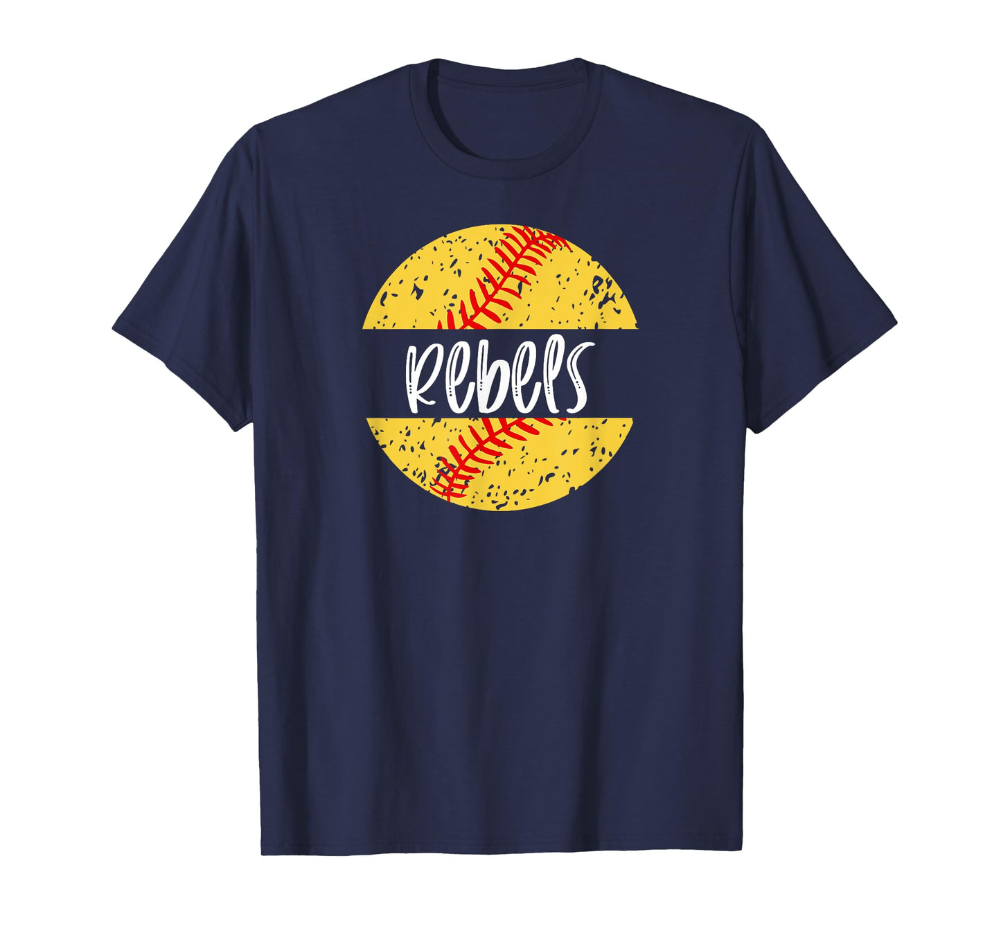 Rebels Softball Team Mascot School Spirit Game Day T-Shirt