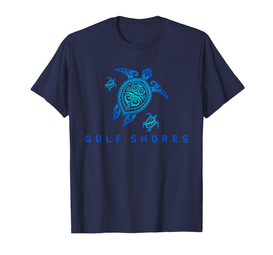 Gulf Shores Alabama T-Shirt Sea Blue Tribal Turtle T-Shirt