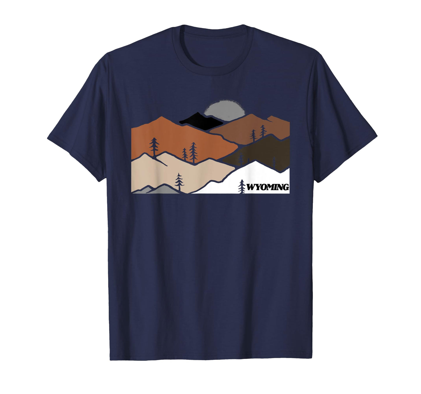 Wyoming Retro Vintage Mountain Outdoors State Graphic T-Shirt