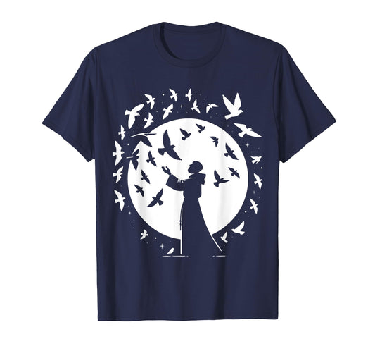 St Francis of Assisi Patron Saint of Animals Birds Catholic T-Shirt
