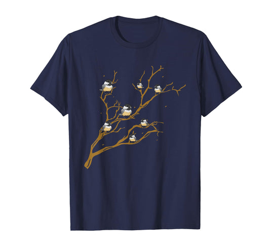 Chickadees On Branch Bird Birding T-Shirt