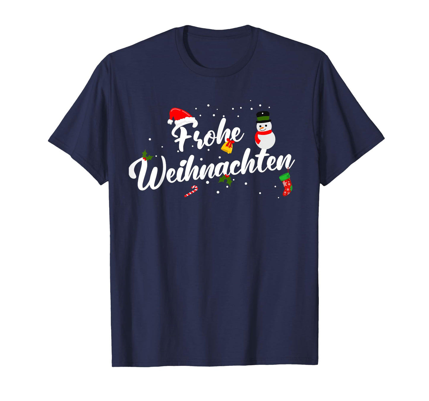Christmas German Apparel Unisex-Adults, Unisex-Kids Black Cotton 60%, Polyester 40% Modern Letter Print T-Shirt