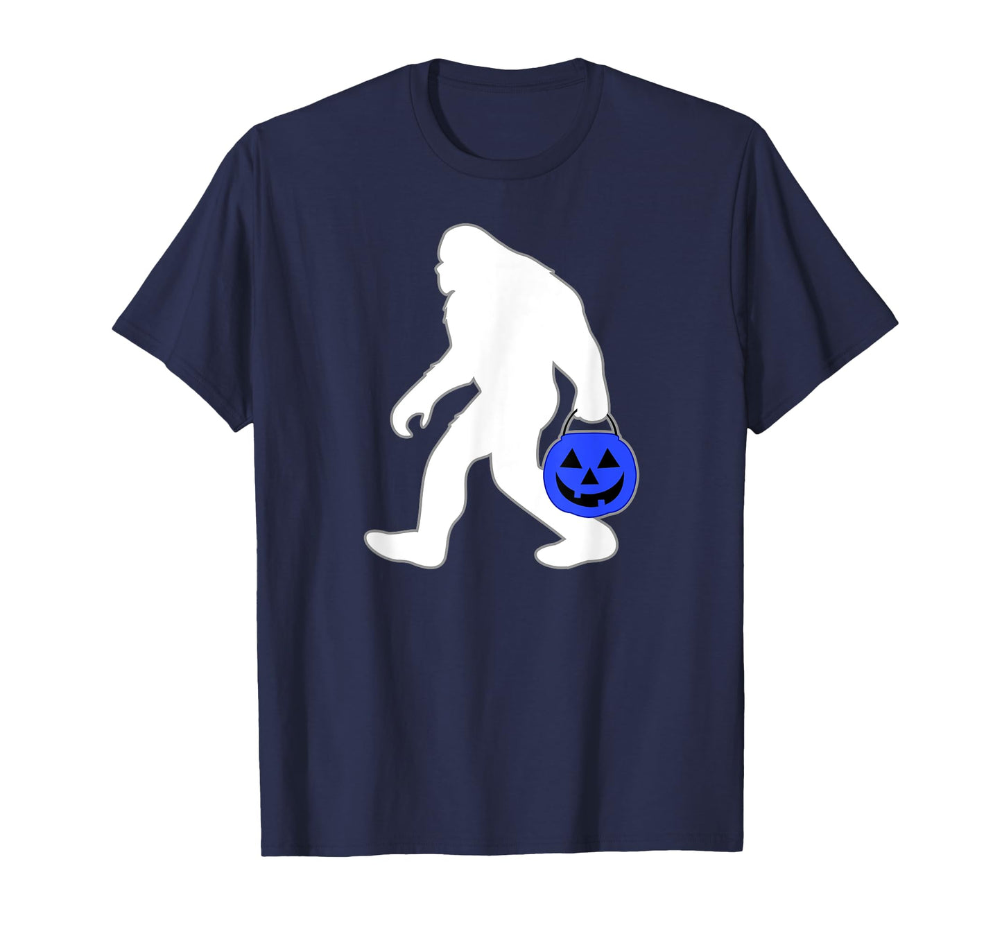 Halloween Autism Blue Pumpkin Bucket Trick or Treat Bigfoot T-Shirt