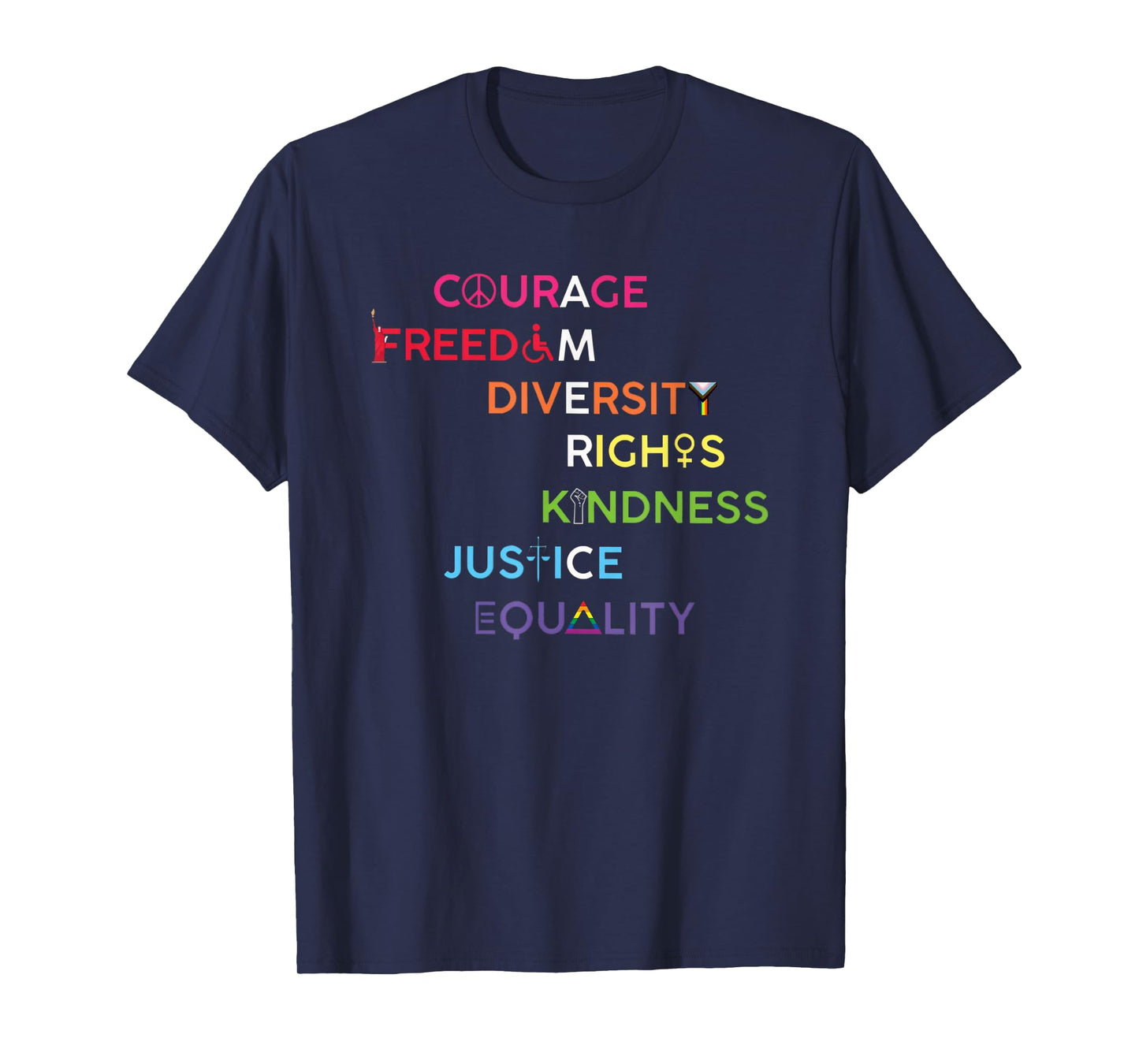 america courage freedom diversity human rights T-Shirt