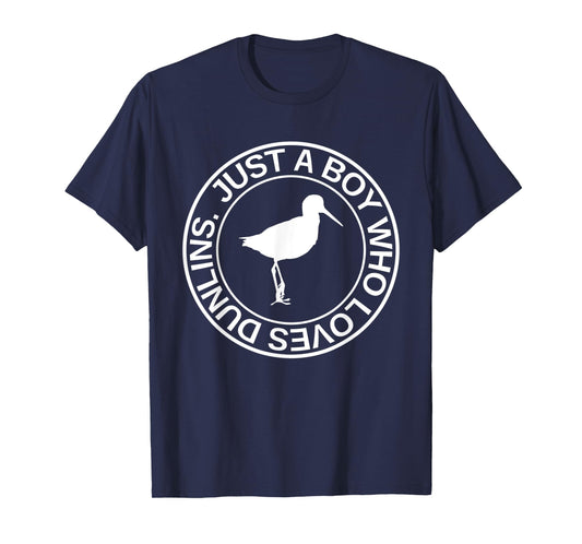 Just A Boy Who Loves Dunlins Gift For Men Sandpiper Bird T-Shirt