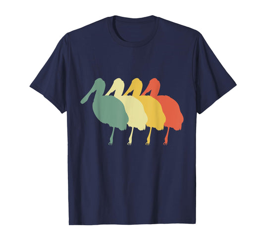 Retro Roseate Bird Vintage Roseate Bird Silhouette Bird T-Shirt