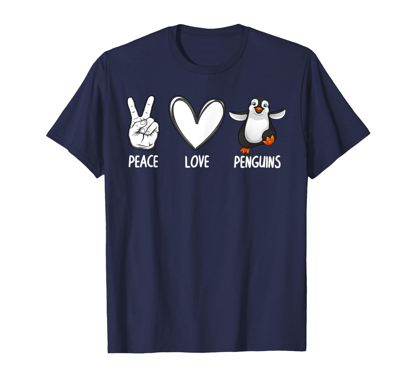 Cool Penguin Art For Men Women Peace Love Penguins Zookeeper T-Shirt