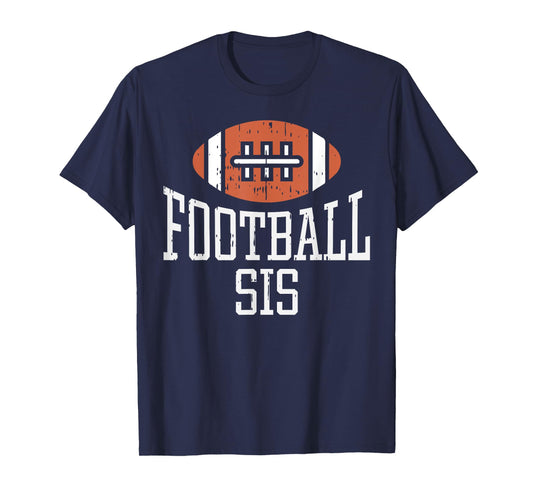 American Football Sis Vintage Gridiron Sports Lover Sister T-Shirt
