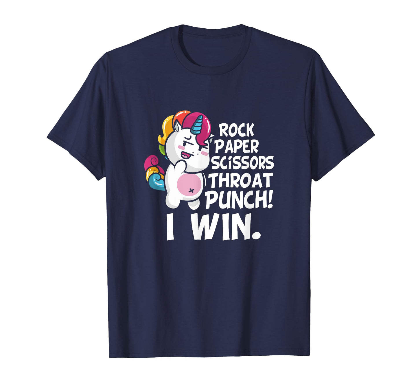 Rock Paper Scissors Throat Punch I Win Unicorn Outfit T-Shirt