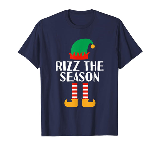 Rizz The Season Gen Z Christmas Pun Funny Elf Holiday Elves T-Shirt