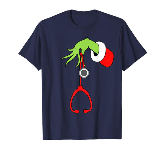 Nurse Christmas Stethoscope Nurses Xmas Pajamas PJs Women T-Shirt