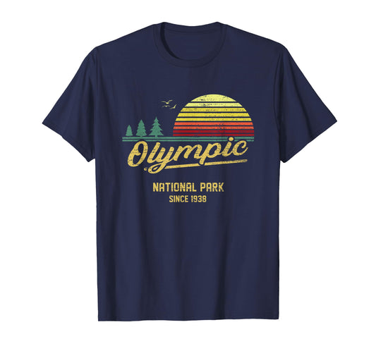 Olympic 1938 EST National Park Vintage Retro Outdoor Camping T-Shirt
