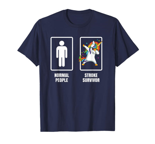 Dabbing Unicorn Heart Stroke Survivor Recovery Get Well T-Shirt