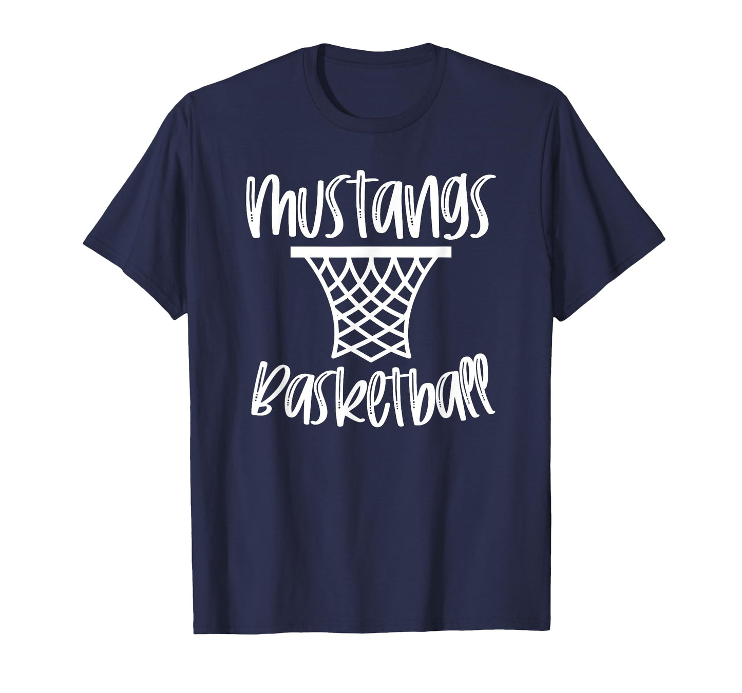 Mustangs Basketball Team Mascot School Spirit Game Night T-Shirt