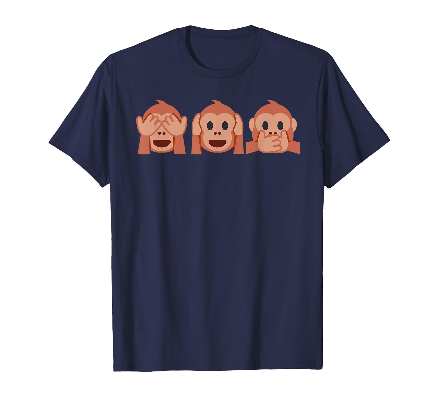 three monkeys Emoticon see hear speak no Evil Emoticon T-Shirt