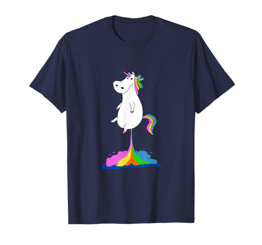 Funny Unicorn Farting Rainbow Shirt - Magical Fart Unicorn T-Shirt
