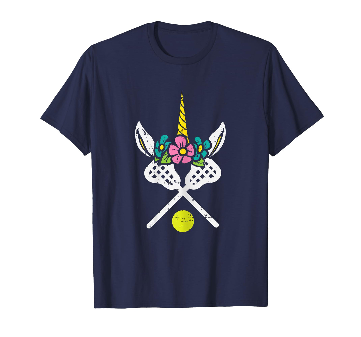 Unicorn Head Lacrosse Funny Lax Sports Women Kids Girls T-Shirt