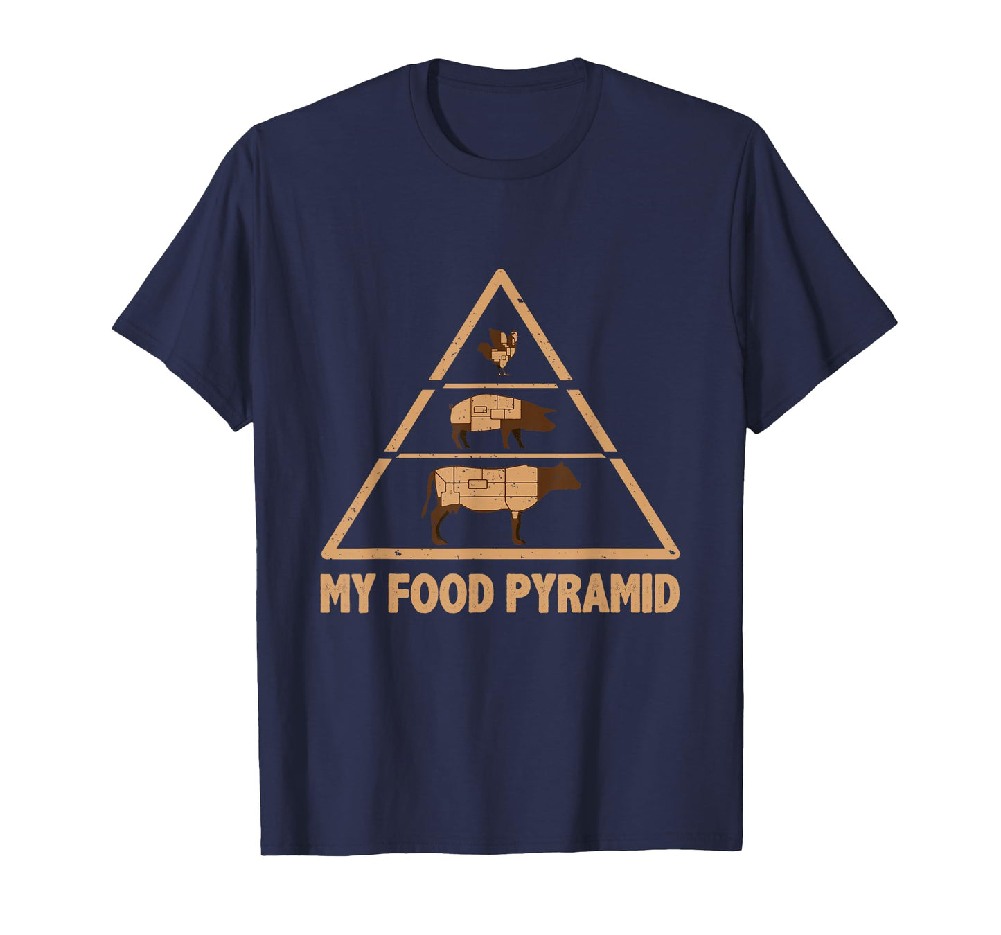 Meat Lover - My Food Pyramid Funny Cow Pig Chicken Carnivore T-Shirt