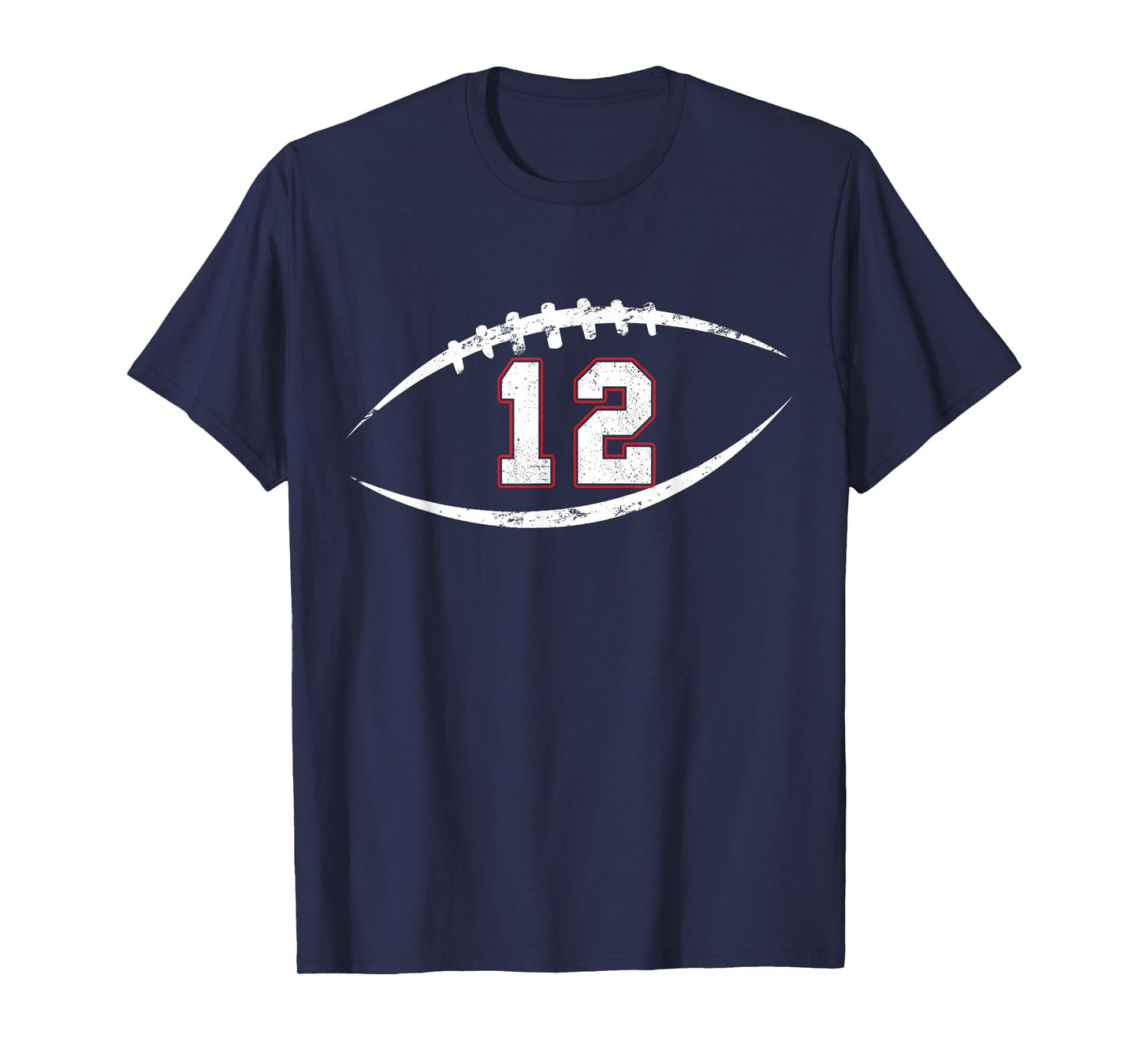 12 Number Vintage Football Player 12 Lucky Number Birthday T-Shirt