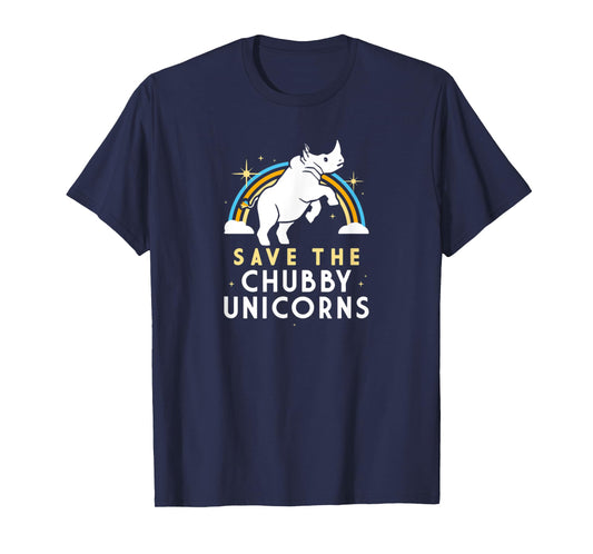 Save The Chubby Unicorns vintage look- retro rainbow gifts T-Shirt