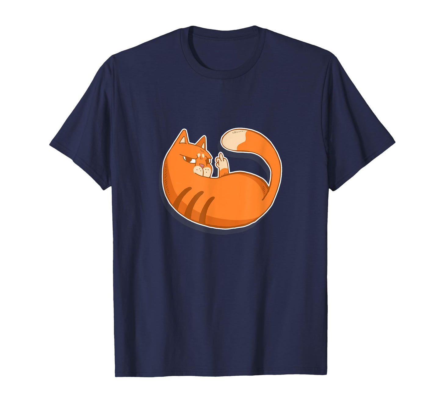 Cute Tabby Cat - Flipping Bird- T-Shirt for Men Women