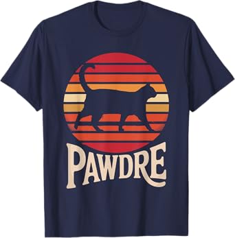Pawdre Retro Sunset Cat Design for Cat Lovers Men T-Shirt