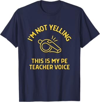 This is My PE Teacher Voice Funny Physical Education Teacher T-Shirt for Men Women
