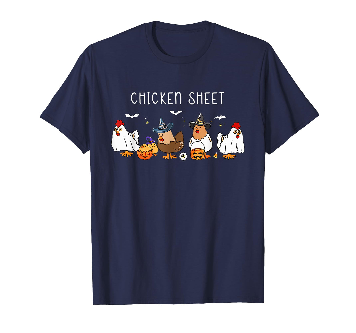 Funny Chickens Boo Ghost Farm Animal Halloween Chicken Sheet T-Shirt