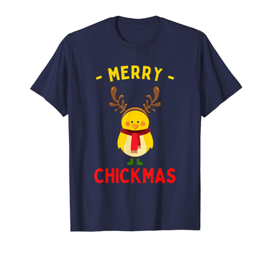 Merry Chickmas Cute Baby Chick Christmas Farm Animal Xmas T-Shirt