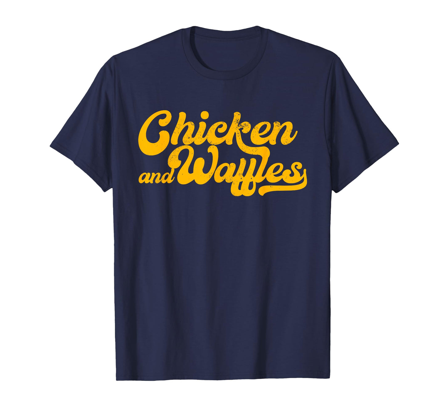 Chicken & Waffles, Funny Retro Baseball Style Foodie T-Shirt