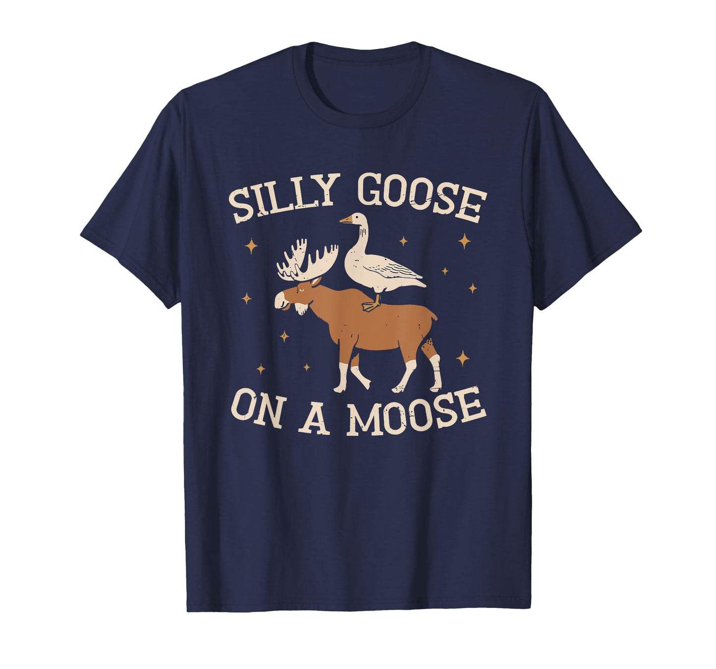 silly goose on a moose meme wildlife nature animal funny T-Shirt